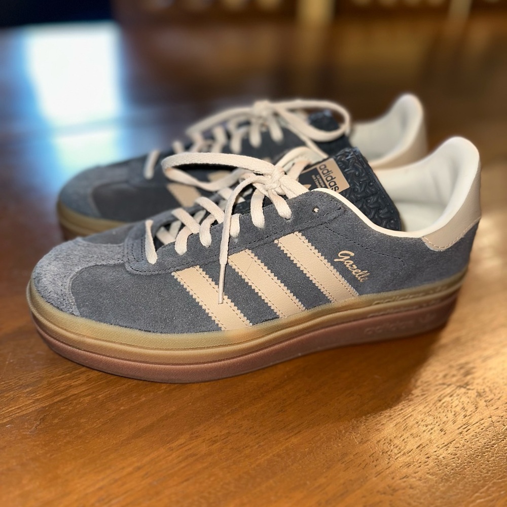 adidas Gazelle Blue and Cream Sneakers